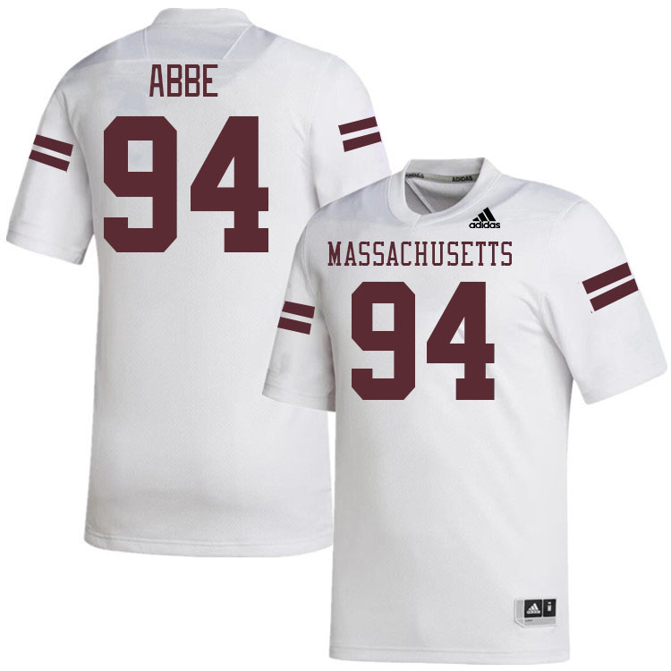 Massachusetts Minutemen #94 Bennett Abbe College Football Jerseys Stitched-White